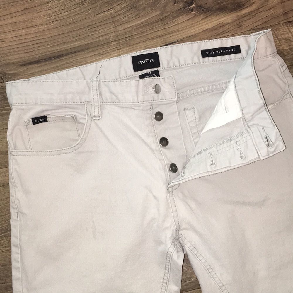RVCA button fly Gray stay model trousers pants 33